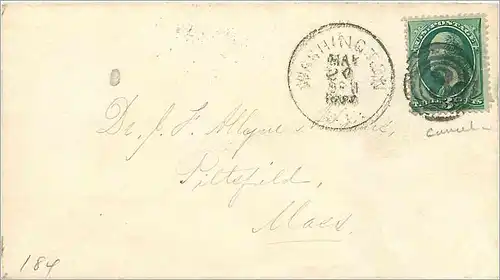 Lettre Cover Etats-Unis 3c Washington