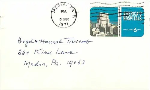 Lettre Cover Etats-Unis 6c stationary 1971