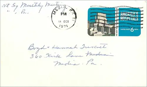 Lettre Cover Etats-Unis 6c stationary 1971