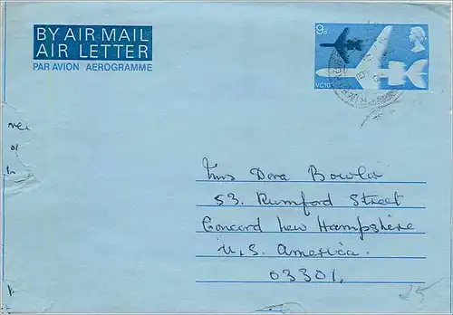 Entier Postal Stationary 9d Aerogram  for Concord