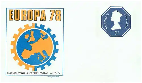 Entier Postal Stationary Machin Europa 78 9p