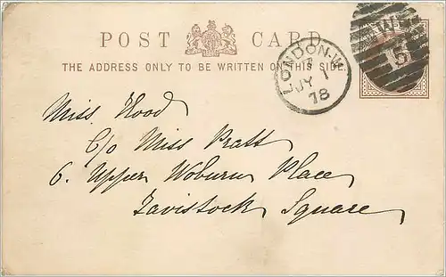 Entier Postal Stationary 1/2p London 1878