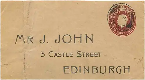 Entier Postal Postal Stationary Grande Bretagne Great Britain York to Edinbugh