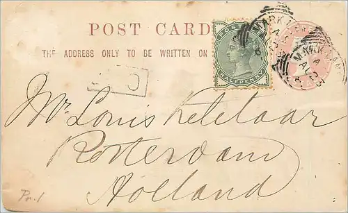 Entier Postal Postal Stationary Grande Bretagne Great Britain 1886 to Rotterdam