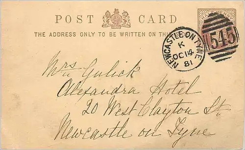 Entier Postal Postal Stationary Grande Bretagne Great Britain 1/2p Newcastle on Tyne