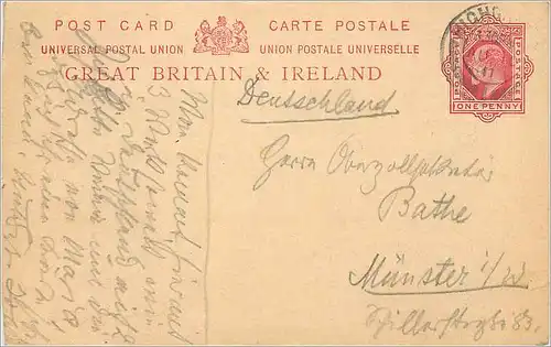 Entier Postal Stationary 1p  1911 for Munster