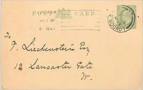 Entier Postal Stationary 1/2p London for Vienna