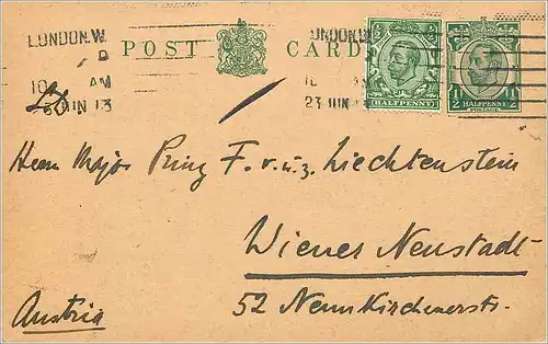 Entier Postal Stationary 1/2p for Austria