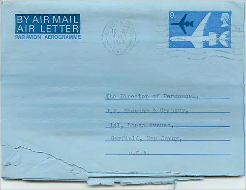 Entier Postal Postal Stationary Aerogramme Aeogram Grande Bretagne Great Britain