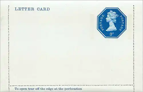 Entier Postal Postal Stationary Grande Bretagne Great Britain 3p Machin