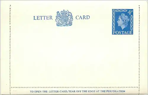 Entier Postal Postal Stationary Grande Bretagne Great Britain 4d