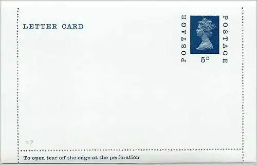 Entier Postal Postal Stationary Grande Bretagne Great Britain 5d Machin