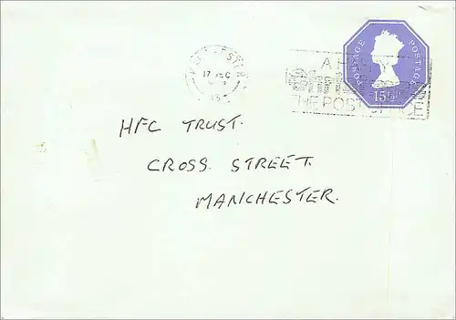 Entier Postal Postal Stationary Grande Bretagne Great Britain Manchester 1981