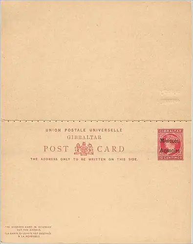 Entier Postal Postal Stationary Grande Bretagne Great Britain Maroc
