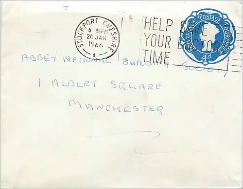 Entier Postal Postal Stationary Grande Bretagne Great Britain 4d Stockport 1966 for Manchester