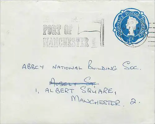 Entier Postal Postal Stationary Grande Bretagne Great Britain 4d 1966  for Manchester