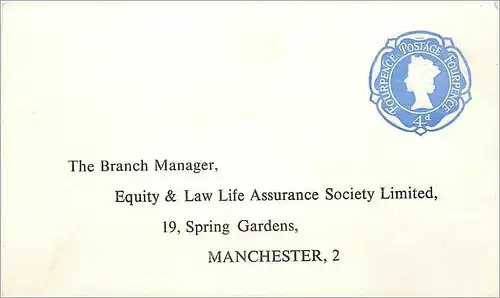 Entier Postal Postal Stationary Grande Bretagne Great Britain 4d  for Manchester