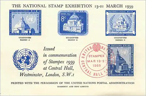 Sheetlet National Stamp Exhibition 1959 Stampex