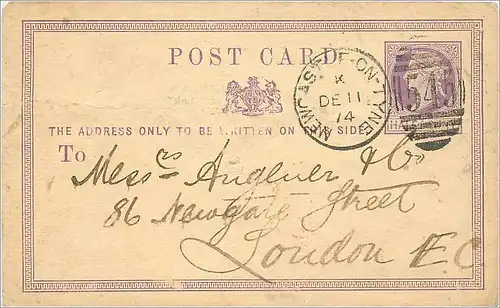 Entier Postal Postal Stationary Grande Bretagne Great Britain Machin 1/2p Newcastle on Tyne 1874