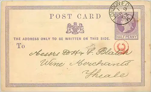 Entier Postal Postal Stationary Grande Bretagne Great Britain Machin 1/2p London