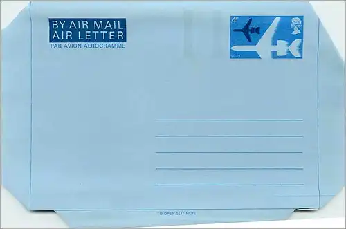 Entier Postal Postal Stationary Grande Bretagne Great Britain Machin Aerogram 4p