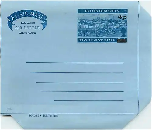 Entier Postal Postal Stationary Grande Bretagne Great Britain Machin Aerogram Guernsey