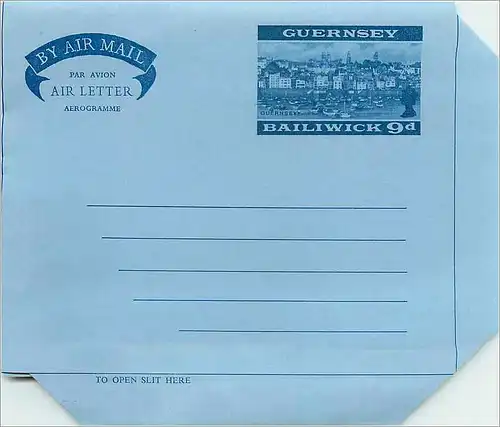 Entier Postal Postal Stationary Grande Bretagne Great Britain Guernsey 9d