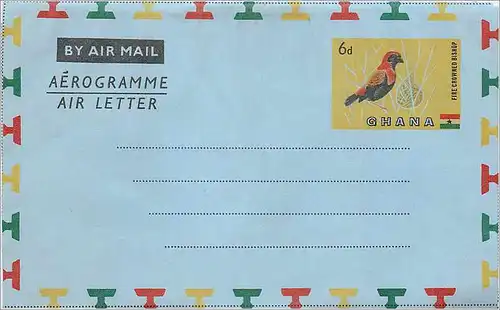 Entier Postal Postal Stationary Aerogram Ghana 6d