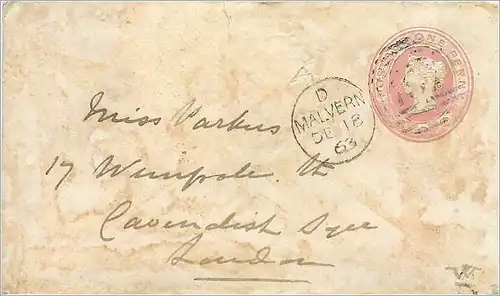 Entier Postal Postal Stationary Grande Bretagne Great Britain 1p Malvern