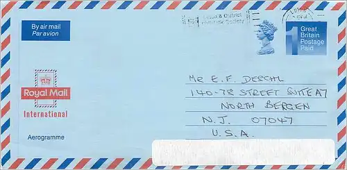 Entier Postal Postal Stationary Grande Bretagne Great Britain Machin Aerogram