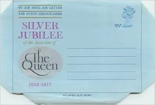 Entier Postal Postal Stationary Grande Bretagne Great Britain Machin Silver Jubilee