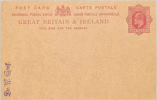 Entier Postal Postal Stationary Grande Bretagne Great Britain 1p
