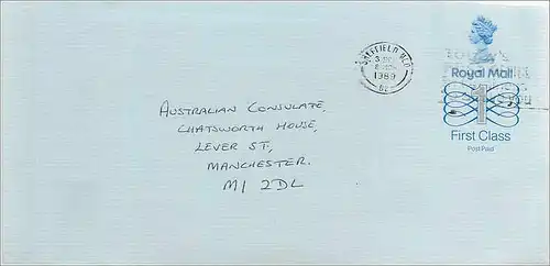 Entier Postal Stationary Great Britain Machin Australian Consulate Manchester