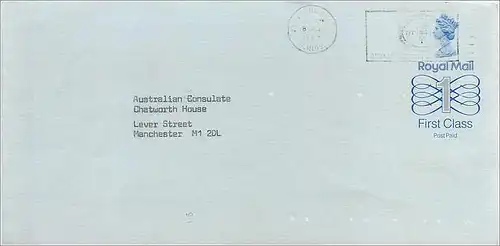 Entier Postal Stationary Great Britain Machin Australian Consulate Manchester