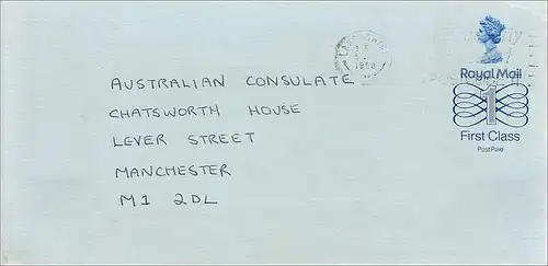 Entier Postal Stationary Great Britain Machin Australian Consulate Manchester