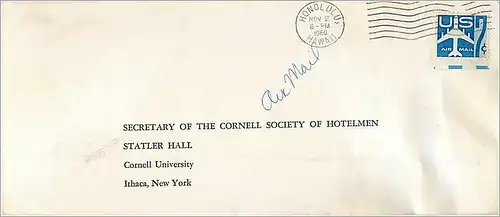 Lettre Cover Etats-Unis 1960 Honolulu Hawaii