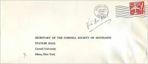 Lettre Cover Etats-Unis 1961 Honolulu Hawaii