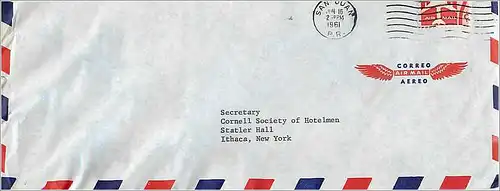 Lettre Cover Etats-Unis 1961 San Juan cover