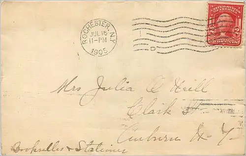 Lettre Cover Etats-Unis 2c Rochester 1905