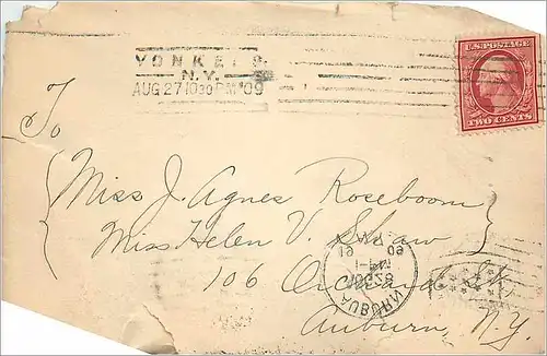 Lettre Cover Etats-Unis 2c Yonke