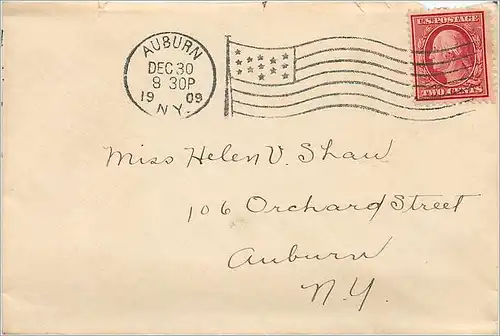 Lettre Cover Etats-Unis 2c Auburn