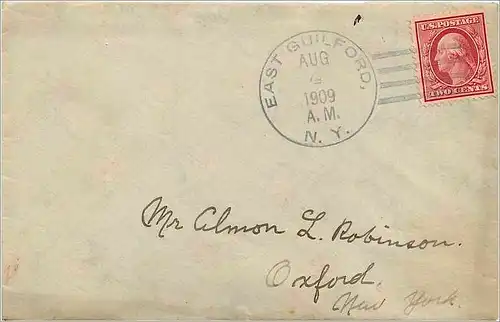 Lettre Cover Etats-Unis 2c East Guilford 1909