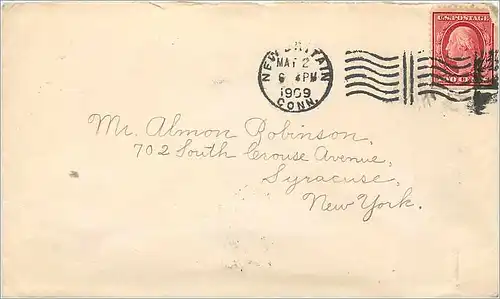 Lettre Cover Etats-Unis 2c New Britain 1909