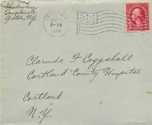 Lettre Cover Etats-Unis 2c Groton 1925