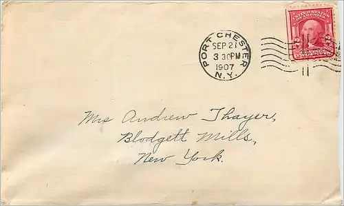 Lettre Cover Etats-Unis 2c on 1907 Port Chester cover