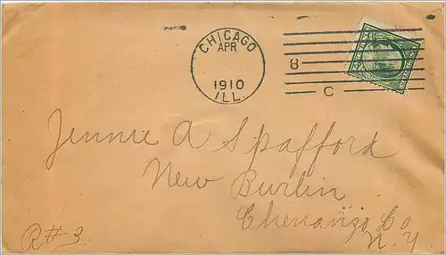 Lettre Cover Etats-Unis 1c on 1910 Chicago cover