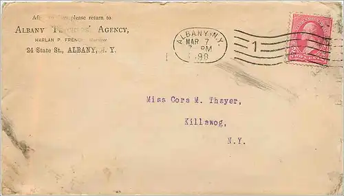 Lettre Cover Etats-Unis 2c on 1898 Albany cover