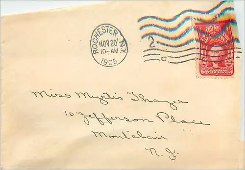 Lettre Cover Etats-Unis 2c on 1905 Rochester to Montclair