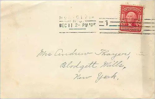 Lettre Cover Etats-Unis 2c on 1905 Montclair cover to New York