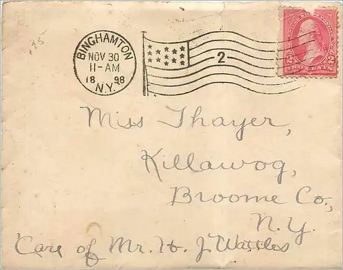 Lettre Cover Etats-Unis 2c on 1898 Binghamton cover